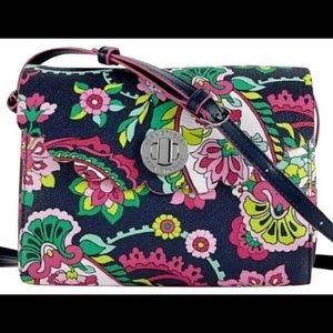 Vera Bradley Turnlock Crossbody in Petal Paisley